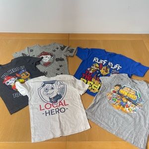 Paw Patrol tees 5 in set